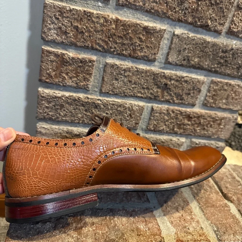 Ferro Aldo Men's Round Toe Lace Up Two Tone Oxfords Dress Shoes Size 11